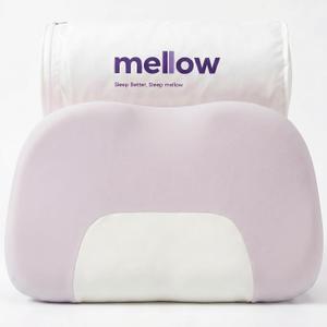 Mellow Halo Cervical Neck Pillow, Contoured Memory Foam Pillow with Dual Firm & Soft Sides, Ergonomic Support for Side & Back Sleepers, Spine Alignment, Breathable Washable Cover