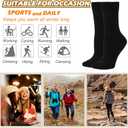 Josnown Thermal Warm Boot Socks for Women, 5 Pairs Winter Thick Cozy Hiking Crew Comfy Socks Full Cushioned, Size 5-10 (Black)