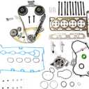 9-4201S Timing Chain Kit w/Water Pump w/Head Gasket Set for 2009-2017 Chevy Captiva Cobalt Equinox HHR Malibu, for Buick Lacrosse Regal Verano, for GMC Terrain, Pontiac 2.4 2.2L Ecotec