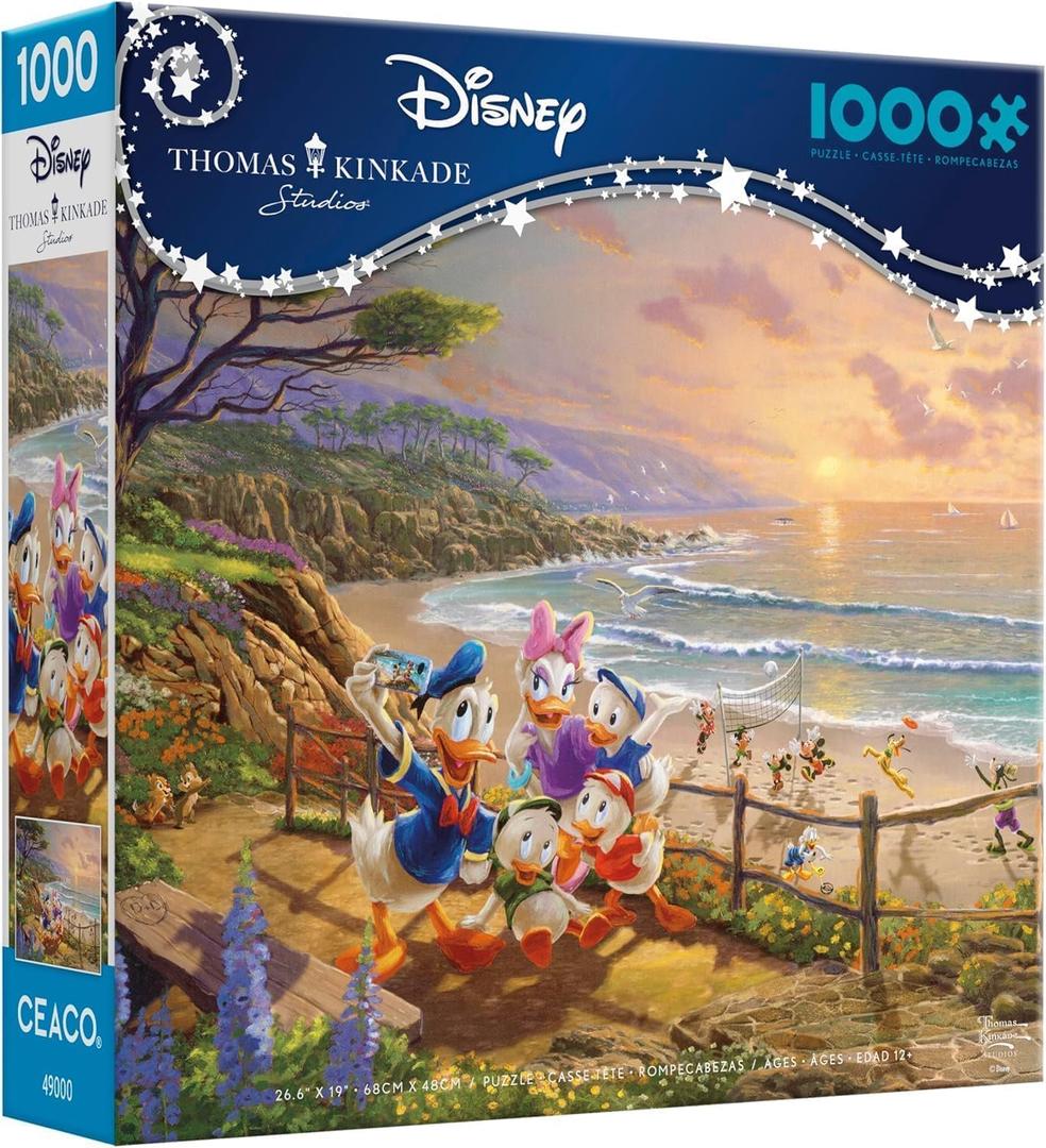 Ceaco - Thomas Kinkade - Disney - Donald & Daisy, A Ducky Afternoon - 1000 Piece Jigsaw Puzzle