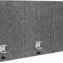 48" Desktop Privacy Screen - Sound Absorbing Felt Panel, Clamp-On Foldable Office Divider for Desk, Dark Grey