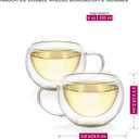 Teabloom Modern Classic Insulated Cups  6 oz / 200 ml  Set of 2 Double Walled Glass Cups for Tea or Coffee (2 Count (Pack of 1))