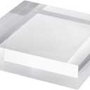 CiaoHER 2in Thickness Solid Acrylic Cube Display Block Clear Polished Pedestal Stand Riser Solid Base 2'' x 10" x 10", 1 Pack