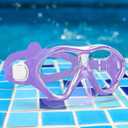 Kids Swim Goggles Snorkel Diving Mask with Luminous for Boys Girls Ages 5-15, Two-Color Anti-Fog Swimming Goggles with Nose Cover