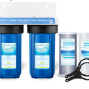 Geekpure 2 Stage Whole House Water Filter System with 10-Inch Blue Housing-1"Port