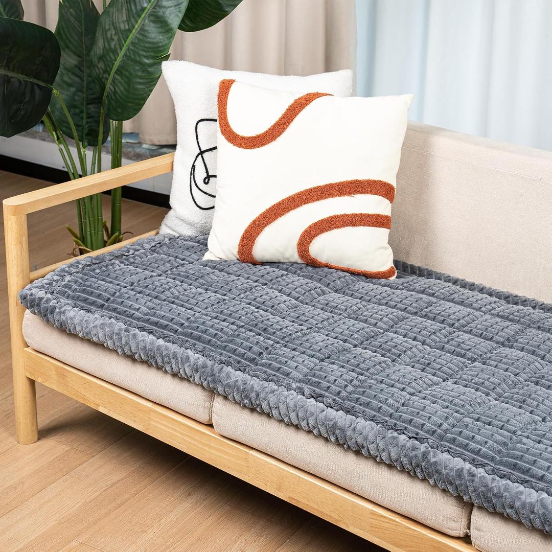 Washable Dog Couch Cover Protector, Non Slip Dog Bed Mat Machine Washable Large Blanket for Dogs, Pet Couches Covers for Sofa (Grey, 27.6 * 70.9 '')