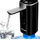 Water Dispenser for 5 Gallon Bottle with Digital Display, 4 Dispense Modes, Portable USB Charging Electric Water Pump, Foldable Spout, Food-Grade Water Jug Pump for Home, Office, RV, Campin(Black)