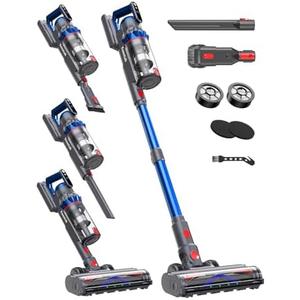 Cordless Vacuum Cleaner, 75Mins/55KPa/650W Self-Standing Stick Vacuum Cleaners 