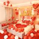 Happy Anniversary Decorations - Romantic Decor for Wedding, Valentines Day Heart Balloons for Bedroom, Party Decor Supplies (Set 1)