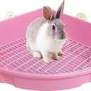 kathson Large Rabbit Litter Box Bunny Corner Toilet Box Potty Trainer Bigger Pet Pan Small Animal Cage Toilet Bedding Box Fanshaped for Adult Guinea Pigs Chinchilla Ferret Galesaur