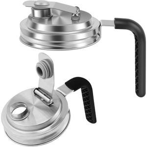 Mason Jar Flip Lids, Stainless Steel Wide Mouth Airtight Canning Lids with Handle and Non-Slip Design, Easy-to-Use Sealed Lids for Mason Jars