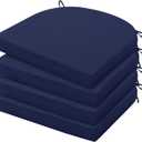 HARBOREST Outdoor Chair Cushions Set of 4, Water Resistant Patio Chair Cushions with Ties, Outdoor Seat Cushions for Patio Furniture, 17"x16"x2", Navy (17"x16"x2" (4 Pack))