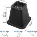ANNKUT 6 Inch Heavy Duty Bed Risers, Furniture Risers for Desk, Chair, Table or Sofa, Couch Lift Risers, Supports up to 2200 lbs per Leg(4 Pack Black)