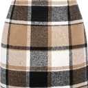 Plaid Skirts for Women, Pencil Mini Skirts for Women High Waist Bodycon Christmas Holiday Fall Winter Skirts 2026 Trendy (Small, Brown)