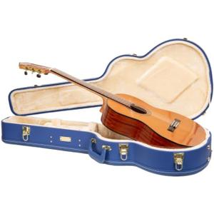 Crossrock Wooden Classical Guitar Case for 4/4 Nylon-String | Vibrant Blue Faux Leather, Beige Plush Interior, Lock Designer Series (CRW520CVB)