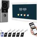 Wired Video Doorbell Intercom System,7 Inch Monitor,1080P HD Camera,TUYA WiFi Smart Home Video Intercom Door Phone Kits IC Card Unlock for Apartment Villa Home,32G