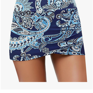 Women's High Waist Tulip Hem Shirring Swim Skirt Swimsuit Bikini Bottom Size Medium