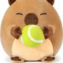 Onsoyours Original Capybara Plush with Tennis Ball, Cute 12 inch Sport Capybara Brown Stuffed Animal, Ultra Soft Collectible Hugging Gift Plush Toy