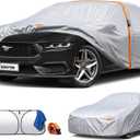 Car Cover Waterproof All-Weather,Heavy-Duty Outdoor Full Exterior Automobiles Sedan/Coupe (Length 186-193 inch) with Windshield Sun Shade Universal Fit Ford Mustang,Chevy Camaro/Corvette etc