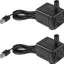 2Pcs 3W USB Mini Submersible Water Pump DC3.5V-9 Small Fountain Pump for Aquarium Fish Tank Fountain Hydroponics Water Feature, Indoor Fountains