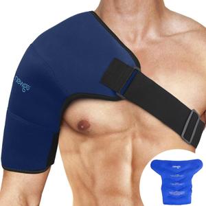 NEWGO Large Shoulder Ice Pack Rotator Cuff Cold Therapy Reusable Cold Pack Shoulder Ice Wrap for Pain Relief, Recovery After Surgery, Swelling - Large Blue