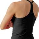 MathCat Workout Tank Tops for Women with Built in Bra, Sleeveless Gym Tops Seamless Racerback Athletic Yoga Shirts (Small, Black)