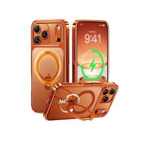 CASEKOO 360 Spin Magnetic Stand for iPhone 17 Pro Max Phone Case with [Fit for MagSafe][17FT Military Protection] Slim Hand-Polished Frame Titanium Alloy Sturdy Stand 6.9", Glossy Cosmic Orange
 4 sustainability features