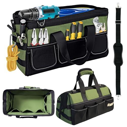 16 Inch Tool Bag with 25 Pockets Heavy Duty Portable Electrician Toolbox Tool Organizer Bag with Soft Handle Suitable for Electricians Carpenters Gardeners Construction Workers Mechanic Plumber