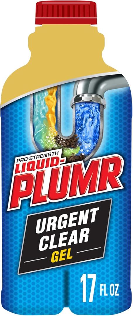 Liquid-Plumr Industrial Strength Urgent Clear, Liquid Drain Cleaner, 17 Ounces, Pack Of 4 