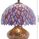 Small Tiffany Table Lamp Mini Mushroom Stained Glass Lamp Memory Sympathy lamp 10X11 Inch (Wisteria Style)