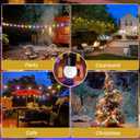 Outdoor String Light, 12FT Milky White LED 6 Colors Terrace Light Commercial Grade Waterproof with 12 Anti-Drop Bulbs for Fenced Garden House Party Tree Decoration