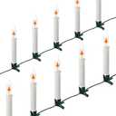 Hobbynors Vintage Christmas Lights - 10-Light Incandescent Clip-on Candle Lights with Green Wire, Classic Christmas Tree Decorations for a Traditional Holiday, Indoor Use