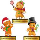 Pinkunn 3 Pcs Christmas Contest Trophy Set Funny Gingerbread Cookie Party Decorating Kit 5.9'' Trophies Acrylic Gingerbread House Man Award for Xmas Christmas Xmas Decorations