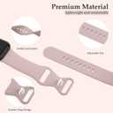 2 x JXGM Compatible with Apple Watch Band 38mm 40mm 42mm 44mm, Soft Silicone Sport Wristbands Replacement Strap for iWatch Series SE 6 5 4 3 2 1 Sport Edition for Women Men (Pink Sand, 42mm/44mm S/M)