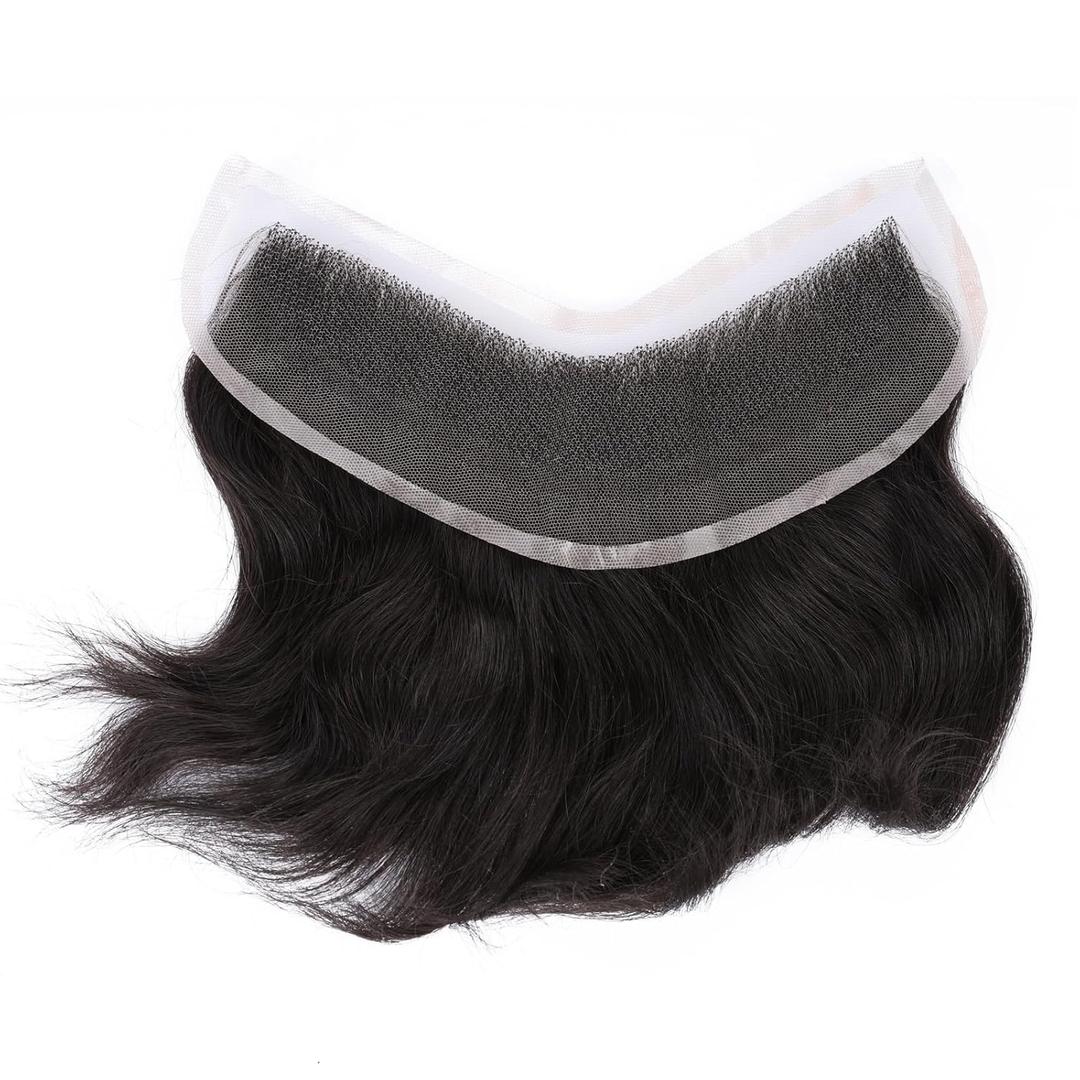 LLWear Frontal Hairpiece for Men Natural Hairline V-Shape Replacement System Toupee for Men Human Hair 