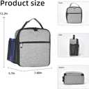 Lunch Box for Men - Reusable Lunch Bag Men Adult Women- Insulated Small LunchBox (Grey) (Gray)