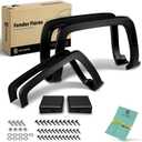 YHTAUTO OE Factory Style Fender Flares w/Hardware Kit Replacement for Chevy Silverado 1500 2014-2018, Silverado 2500 HD/3500 HD 2015-2019, 6.5' & 8' Long Bed, Black Flare Set of 4, Front & Rear