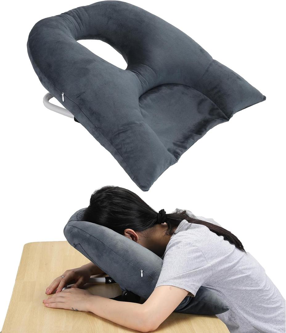 New Upgrade Face Down Pillow After Eye Surgery, Adjustable Height Prone Prone Pillow Face Down Sleep, Retina Lying Pillow, Eye Surgery Support Equipment, Gray