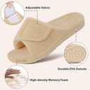 Litfun Women's Orthopedic Slippers with Arch Support Adjustable Open Toe House Shoes for Plantar Fasciitis 39