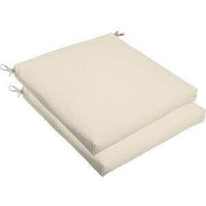 Sorra Home Sunbrella Bristol Square Chair Cushion (Set of 2) - Fade & Water Resistant, Outdoor & Indoor Patio Seat Cushion with Plush Foam - Canvas Natural (20" x 20" x 2.5"), 4 Pieces