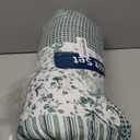 Mybedsoul Green Boho Queen Quilt Set, 3-Piece Reversible Soft Plaid Floral Bedding Set with 2 Pillow Shams - Sage Green Queen Size Quilt Bedspread Coverlet Set 90 x 96