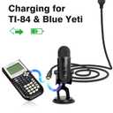 AGVEE 6.6ft Mini USB Cable, Braided Durable USB-A to Mini-B Charger Charging Cord for TI-84, Garmin GPS, Go-Pro Hero 4 3 2 HD, PS3 Controller, Canon Camera, Blue Yeti Microphone, Black