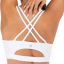 RUNNING GIRL Sports Bras for Women,Padded Sports Bra Tank Top Sexy Crisscross Back High Impact Longline Workout Yoga Bra (Medium, White)