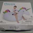 Jasonwell Big Inflatable Unicorn Pool Float Floatie Ride On with Fast Valves Large Rideable Blow Up Summer Beach Swimming Pool Party Lounge Raft Decorations Toys for Kids Adults