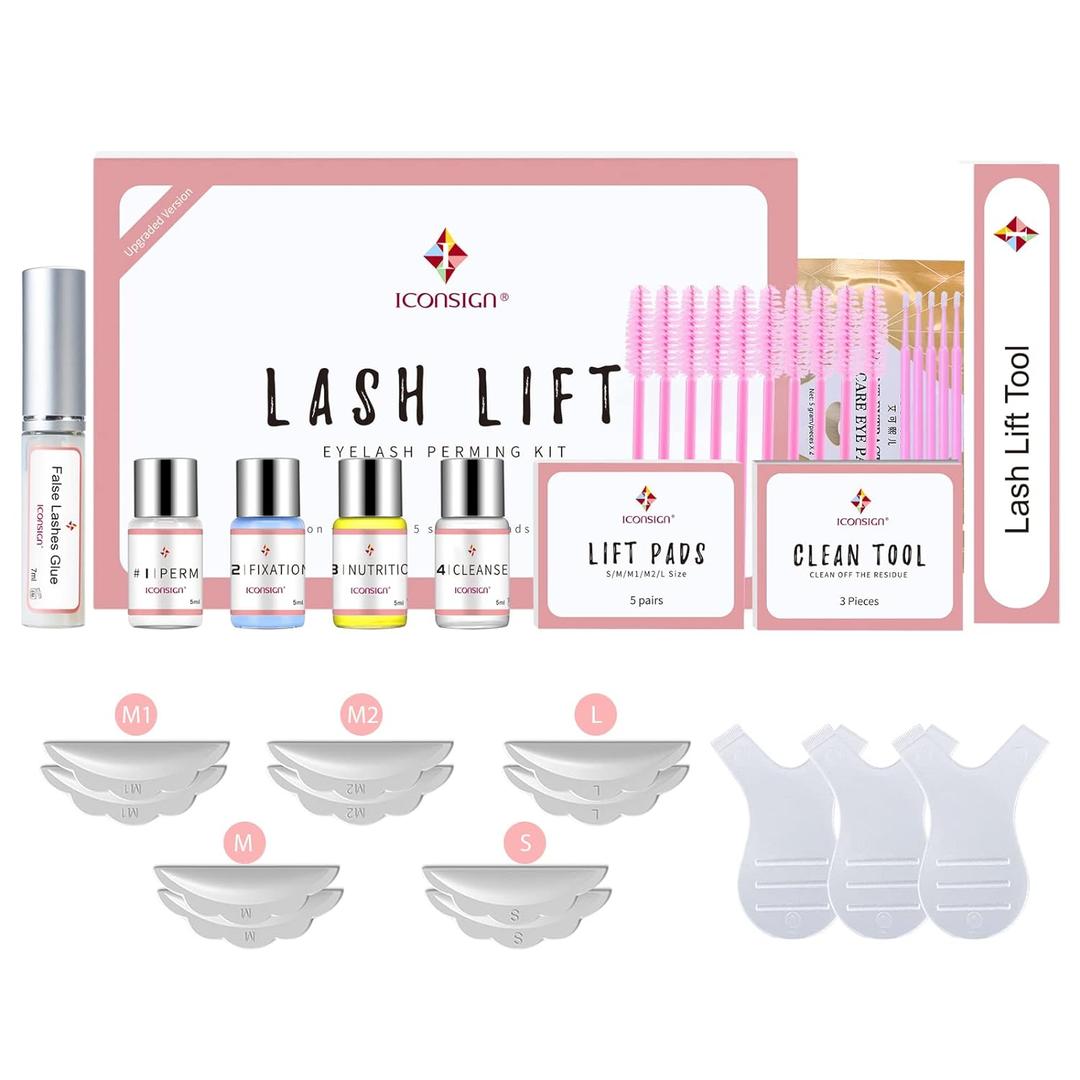 ICONSIGN 2025 Upgraded Lash Lift Kit, Professional Semi-Permanent Curling Eyelash Perm Kit Suitable for Salon & Home Use (Classic Version), Best By 02/24/2027