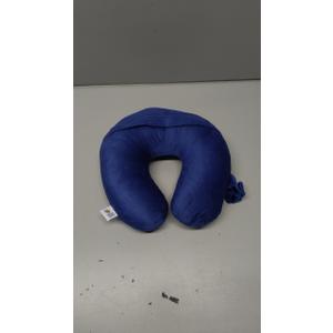 Kids Travel Neck Pillow - Cozy Soft Microfiber, Compact Design for Airplane, Car Seat, or Toddler Travel Support  Blue