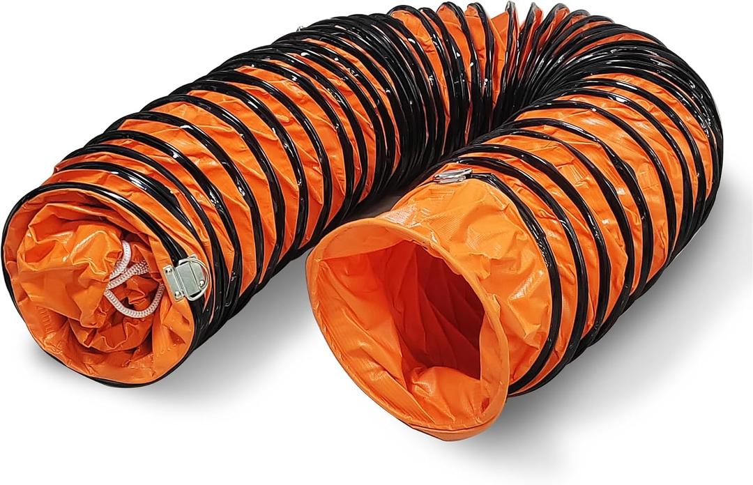 16FT Ducting Hose 20 Inch PVC Flexible Duct Hosing with Adjustable Rope for Utility Blower Exhaust Fan
