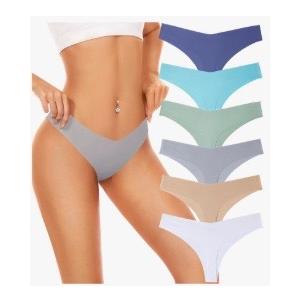 Seamless Underwear Women Pack No Show Thongs For Women Ladies Sexy Panties Underwear Breathable Comfortable 12 Packs, Size Small