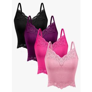 Lace Y2k Tank Tops Fairy Grunge Clothes Crop Tops Lace Patchwork Cami Ribbed Knitted Tank for Women, S