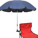 Chair Umbrella with Clamp,46 inches UPF 50+ Clip on Parasol for Patio,Beach Chairs,Strollers,Wheelchairs,Golf Carts (Dark Blue)